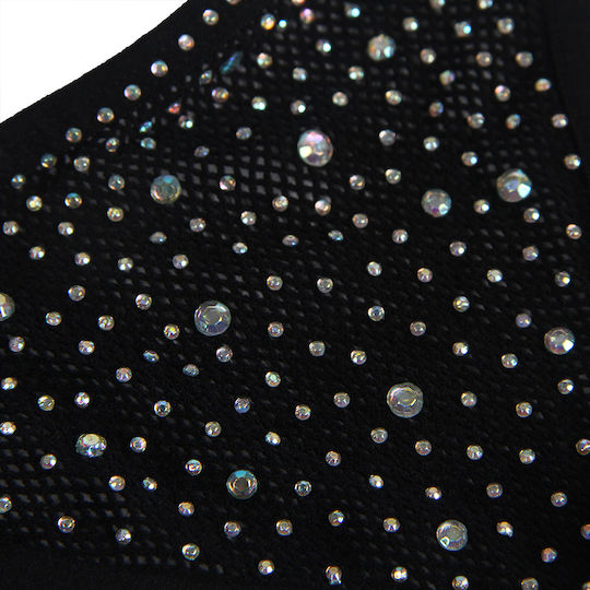 Black Sexy Diamond Fishnet Bodystocking Gloves