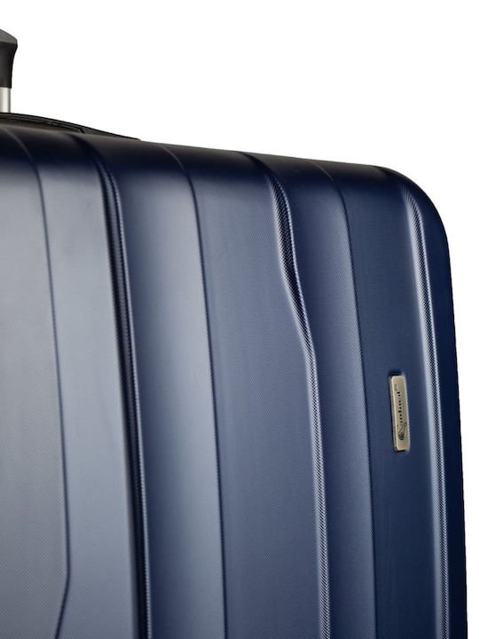 Cardinal Large Hard Dark Blue Travel Suitcase With 4 Wheels Height 70cm