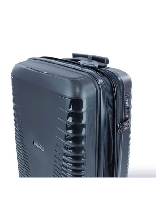 Rain Cabin Hard Blue Travel Suitcase with 4 Wheels Height 55cm