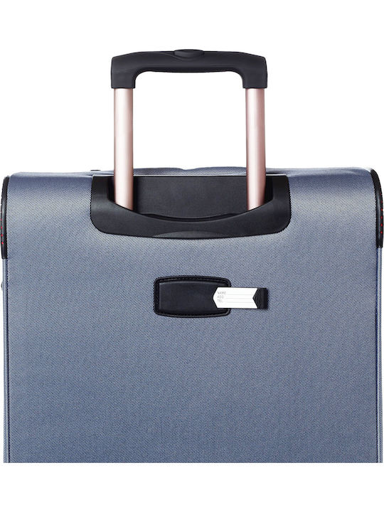 Diplomat Small The Athens Collection Cabin Fabric Blue Suitcase With 4 Wheels Height 53cm