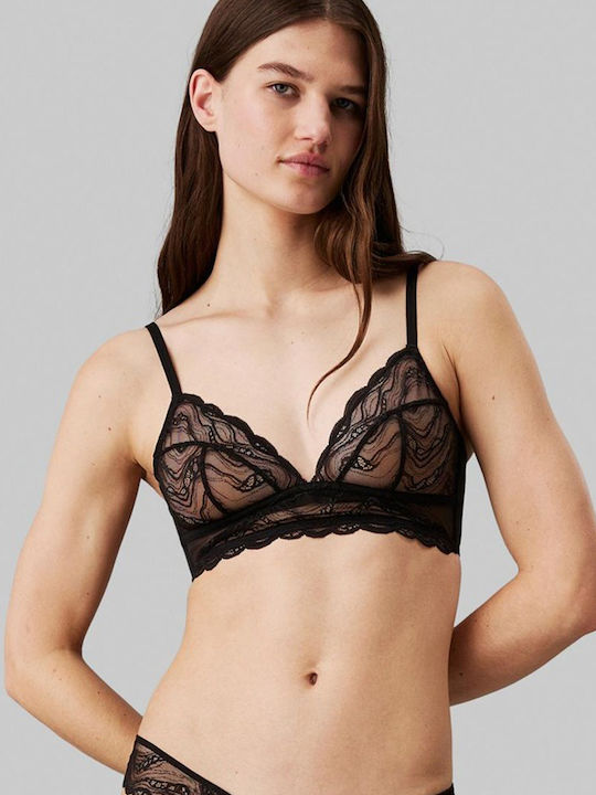 Дамски триъгълен сутиен без подплънки Calvin Klein, черен 000qf7925e-ub1