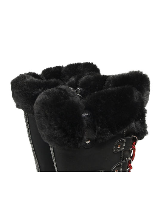 Damenstiefel mit Pelz Schwarz