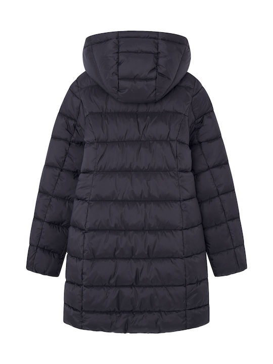 Vivian Kinderjacken & Winterjacken Lässig Lang mit Kapuzen-Black