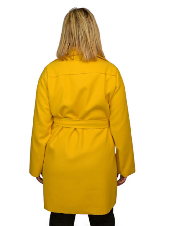 Morena Spain Women's Long Coat YELLOW