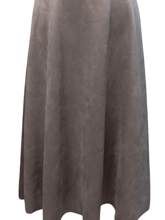 Maxi Skirt Cloche in Gray Color