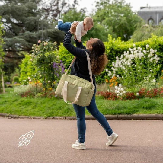 Badabulle Wickeltasche-Wickeltasche Schulter/Hand Khaki 29x44x20cm.