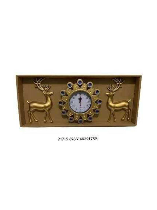 Ceas de Perete Plastic Auriu 23x14cm
