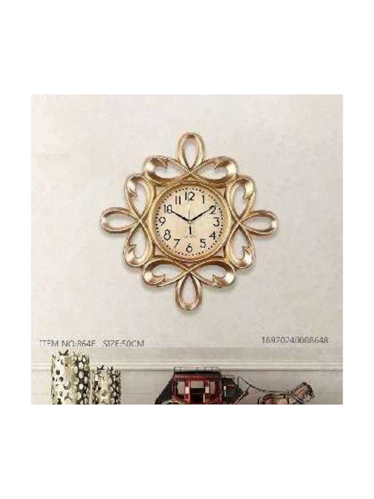 Antique Wall Clock Plastic Gold Ø50cm