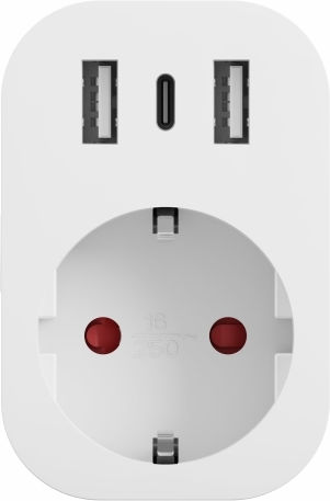 Tesla Smart Steckdosenleiste 4 Positionen mit 2 USB-A und 1 USB-C
