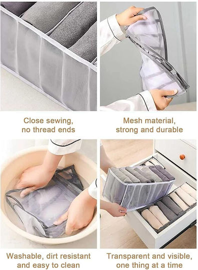 Organization Fabric Storage Case for Clothes / Underwear in Gray Color 35x24x20cm 1pcs