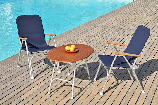 Forma Marine Klappbarer Aluminium-Teak-Ovalbootstisch 95x65x61cm M900t