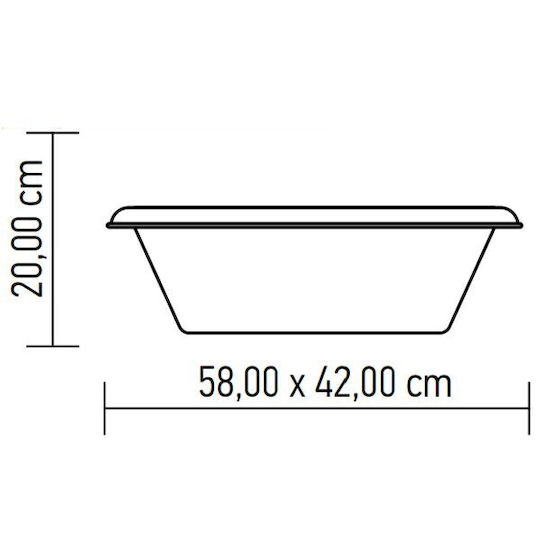 Cyclops Basin Rectangular 58x42x20cm. Capacity 26lt Green