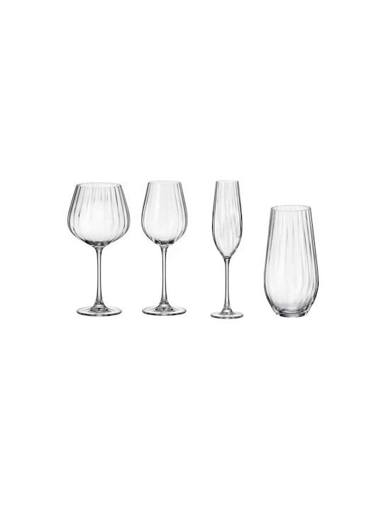 Crystal Bohemia Set of Glasses for White and Red Wine made of Crystal Stemmed 580ml 24pcs