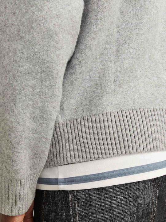 Ανδρική Ζακέτα Πλεκτή με Κουμπιά Light Grey Melange