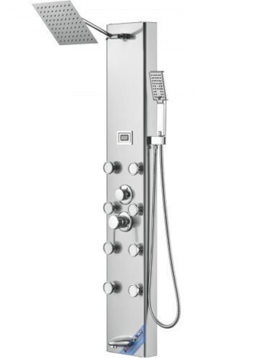 Vevor Reglabilă Coloană de duș fără Baterie 134cm Argintiu