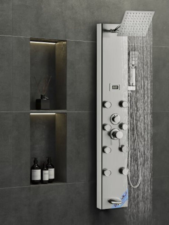 Vevor Reglabilă Coloană de duș fără Baterie 134cm Argintiu