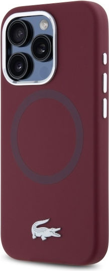 Lacoste Silicone Croco Logo Magsafe Back Cover Plastic / Silicone Burgundy (iPhone 15 Pro)
