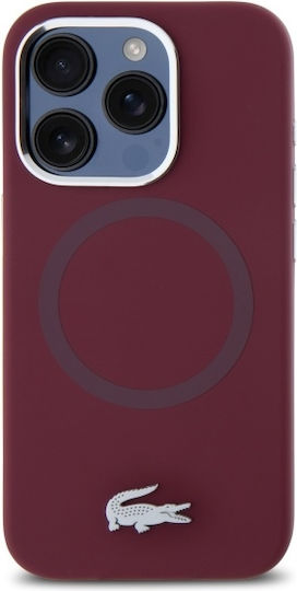 Lacoste Silicone Croco Logo Magsafe Back Cover Plastic / Silicone Burgundy (iPhone 15 Pro)