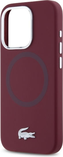 Lacoste Silicone Croco Logo Magsafe Back Cover Plastic / Silicone Burgundy (iPhone 15 Pro)