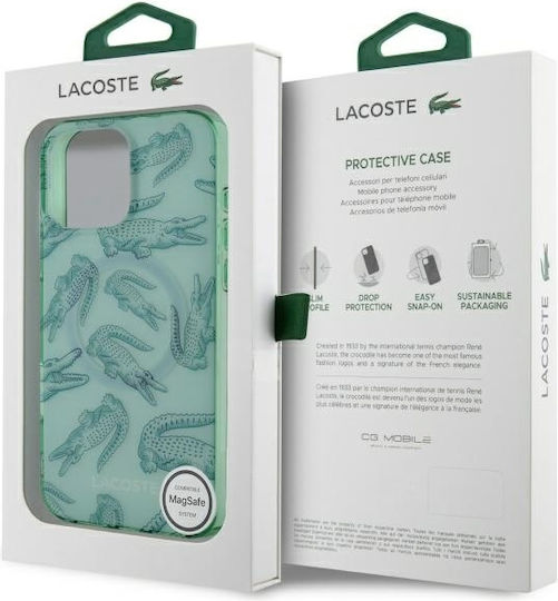 Lacoste Umschlag Rückseite Kunststoff Grün (iPhone 17 Pro Max / iPhone 17 Pro / iPhone 16 Pro Max)