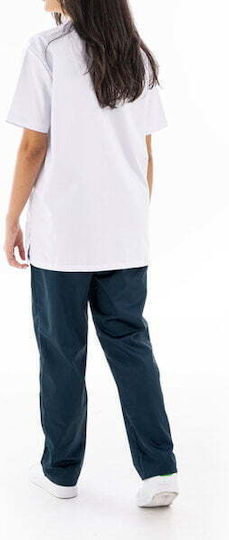 DS Wear Γυναικείο Σετ Ιατρικό Παντελόνι και Μπλούζα Λευκό