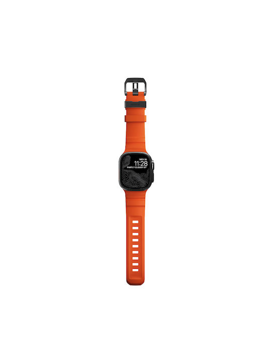 Curea Sport Nomad Rocky Point Fkm din Cauciuc Impermeabilă pentru Apple Watch Seria 4 5 6 Se 8 9 & Ultra 1/2 Apple Seria 10 46mm 42 44 45 46 49mm Magma Portocaliu Negru Nm014865858