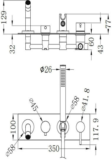 Sparke for Shower 2 Exits Gray Sparke for Shower 2 Exits Gray