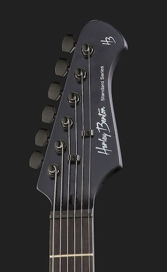 Harley Benton Електрическа Китара за Левичари Stratocaster с HSS Конфигурация на Пикапите Сатенено черно