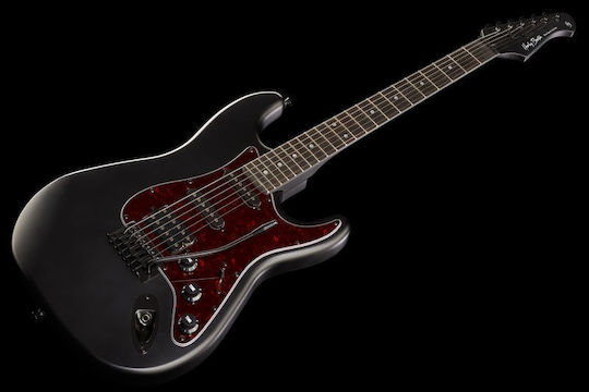 Harley Benton Електрическа Китара за Левичари Stratocaster с HSS Конфигурация на Пикапите Сатенено черно