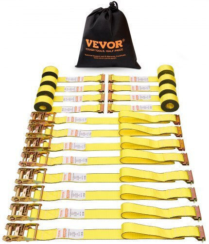 Σετ 8 Ιμάντες Vevor Καστάνια Αντοχή 4400 Lb 2" X 15' Ασφάλιση Φορτίου Jldjetrack2x1csxcv0
