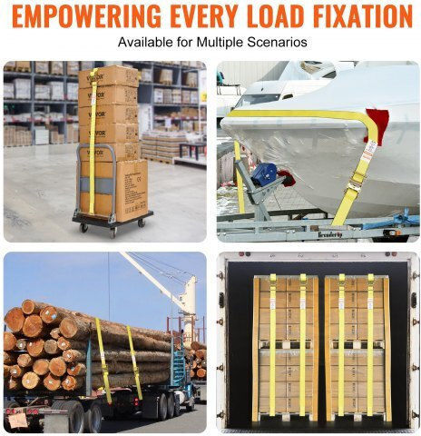 Σετ 8 Ιμάντες Vevor Καστάνια Αντοχή 4400 Lb 2" X 15' Ασφάλιση Φορτίου Jldjetrack2x1csxcv0