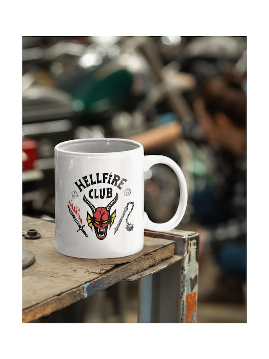 Hellfire Club Becher Keramik Weiß
