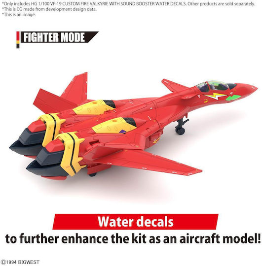 Macross Hg 1/100 Vf-19 Custom Fire Valkyrie Wasserschiebebilder Modellbausatz