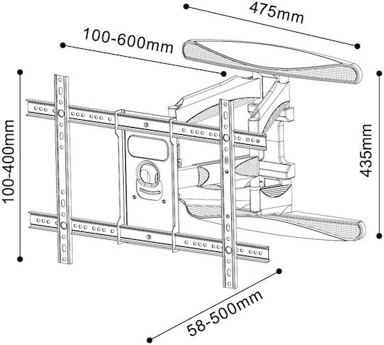 Jollyline ELB-4080 Wall TV Mount with Arm up to 80" and 45kg