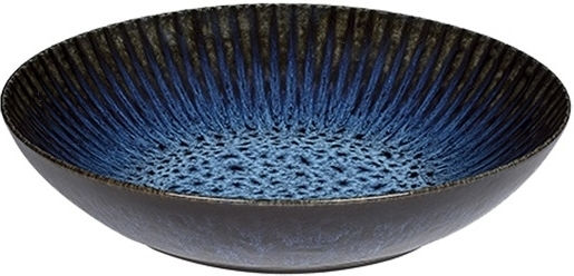 e-exoplismos Serving Bowl Round Ceramic Black with Diameter 22cm 6pcs
