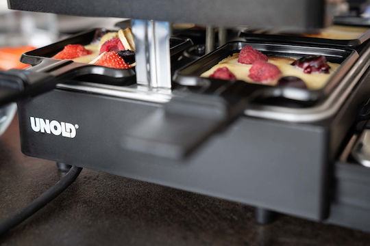 Unold Tabletop Electric Grill Raclette Smooth and Ribbed Plate 1300W 21cmx21cmcm