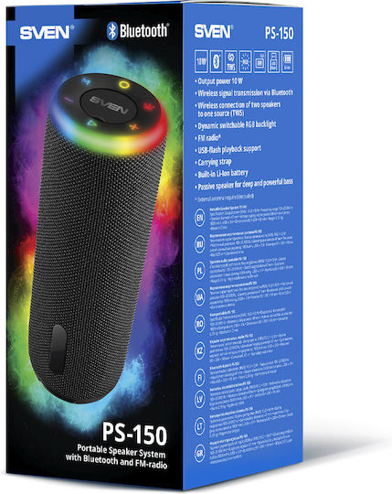 Sven PS-150 Bluetooth-Lautsprecher 10W mit Radio Schwarz