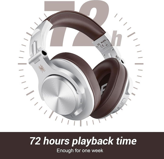OneOdio Fusion A70 Ασύρματα / Ενσύρματα Over Ear Ακουστικά με 72 ώρες Λειτουργίας Καφέ