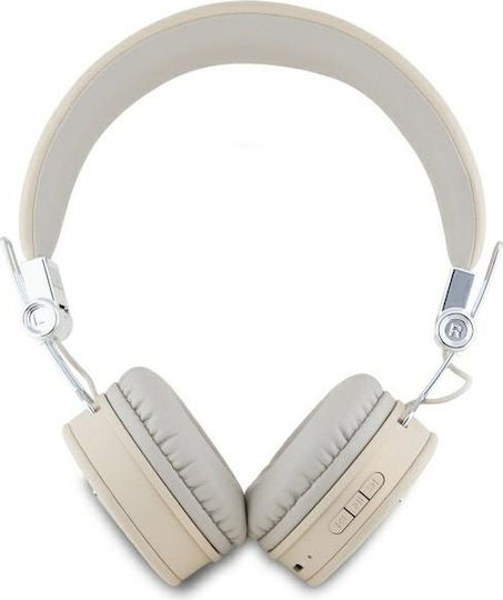 Guess Triangle Logo Fără fir / Cu fir On Ear Căști cu 32 ore de Funcționare Bej