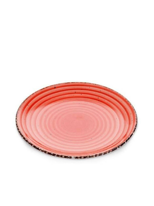 Güral Porselen Plate Shallow made of Porcelain Red with Diameter 30cm