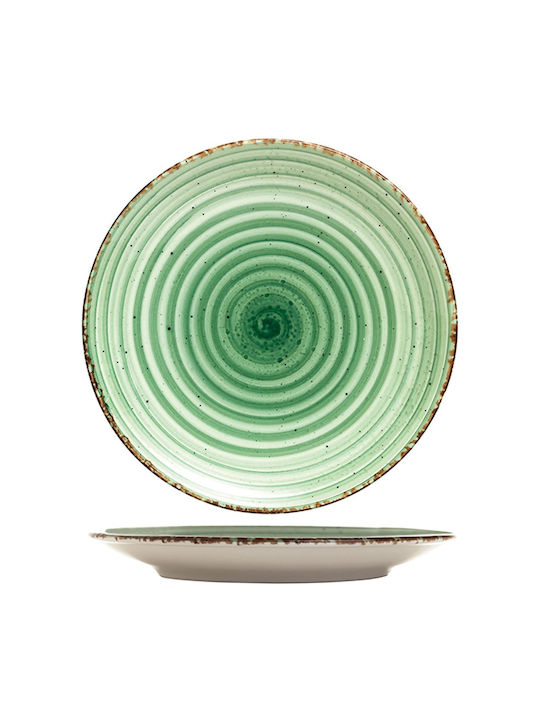 Gural Avanos Plate Shallow made of Porcelain Green with Diameter 30cm