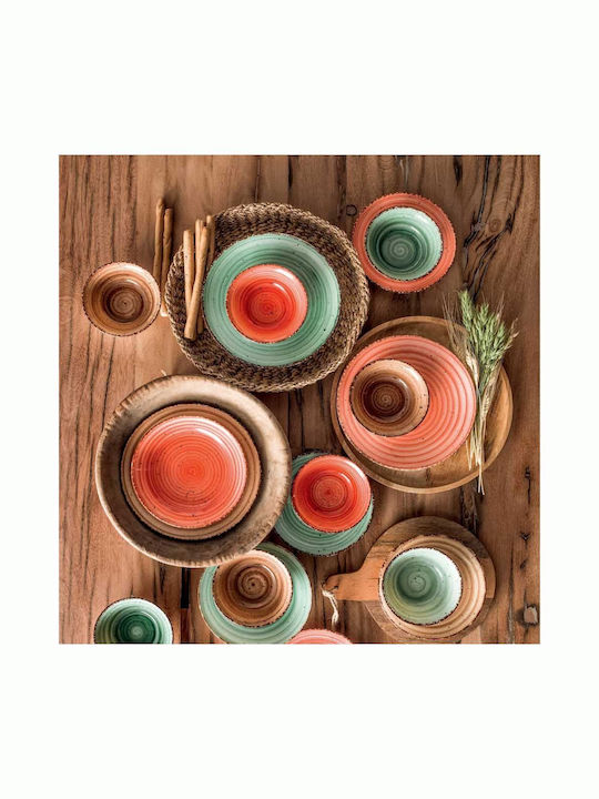 Güral Porselen Plate Shallow made of Porcelain Red with Diameter 30cm