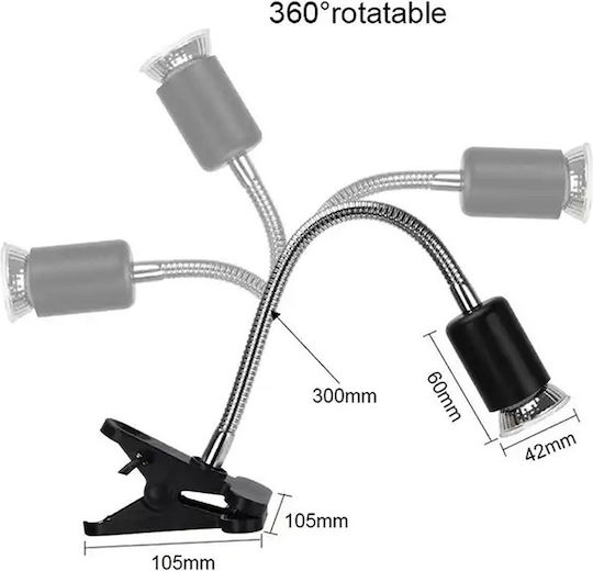 Heat Lamp UVA+UVB 3 Reptiles Turtles Clamp On/Off Switch UVA UVB Bulb 25W