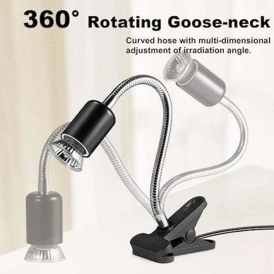 Heat Lamp Light UVA+UVB 3 Reptiles Turtles Clamp Timer Adjustable Switch Lamp UVA UVB 25W