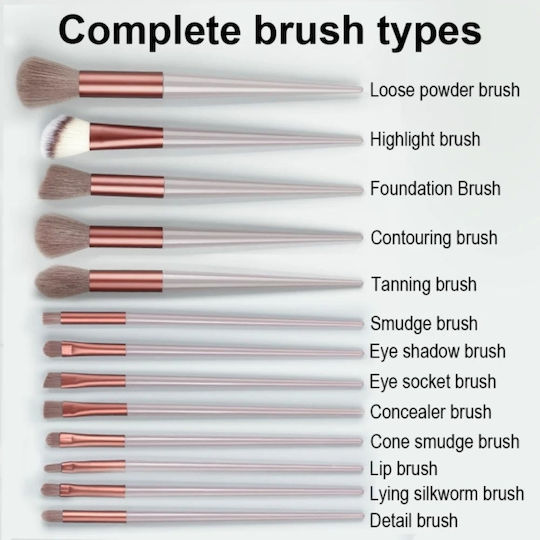 Set with Makeup Brushes for Eye Shadow 13pcs
