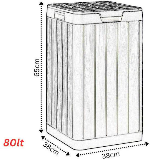 Toomax Rio Garden Κάδος Απορριμμάτων Πλαστικός Γκρι 80lt