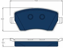 Set Plăcuțe De Frână Față Trw Automotive Dacia Duster Renault Zoe Suzuki Rapid Iii 1.3 1.6 Electric 02.05 52.5mm 116.4mm 17.3mm