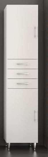 Drop Side Cabinet Badezimmersäule Boden H40xB32xH184cm Weiß