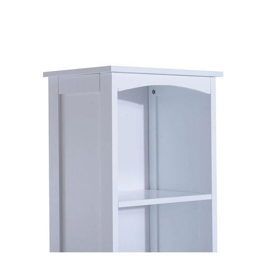 HomCom Dulap Coloană Pentru Baie Pardoseală M35xA24xÎ170cm Albă