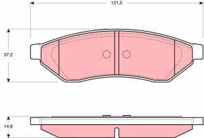 Trw Rear Disc Brake Pads Set Chevrolet Epica Evanda Daewoo Evanda 2.0 Height 37.2mm Width 121.0mm Thickness 14.8mm